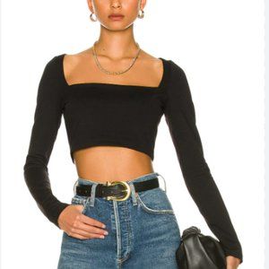 Susana Monaco Square Neck Long Sleeve Top